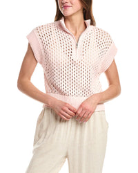 Vintage Havana Open Knit 1/4-Zip Pullover