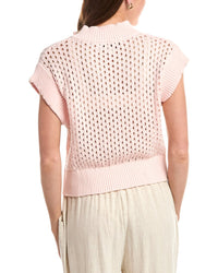Vintage Havana Open Knit 1/4-Zip Pullover