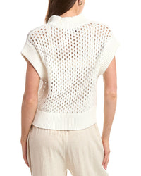 Vintage Havana Open Knit 1/4-Zip Pullover