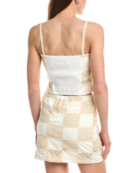 Vintage Havana Square Neck Crochet Patchwork Top