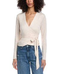 Vintage Havana Crinkle Knit Wrap Top