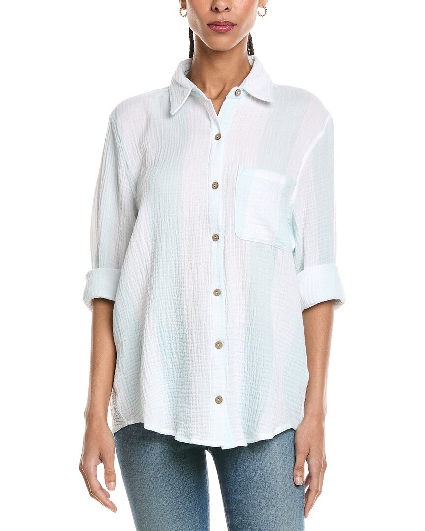 Vintage Havana Striped Gauze Button Down Shirt