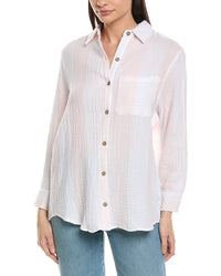 Vintage Havana Striped Gauze Button Down Shirt