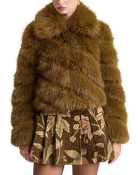 Avec Les Filles Cropped Diagonal Paneled Jacket