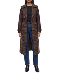 Avec Les Filles Avec Les Filles Oversized Maxi Combo Wool-Blend Trench Coat