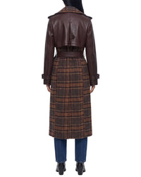 Avec Les Filles Avec Les Filles Oversized Maxi Combo Wool-Blend Trench Coat