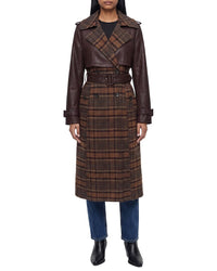 Avec Les Filles Avec Les Filles Oversized Maxi Combo Wool-Blend Trench Coat