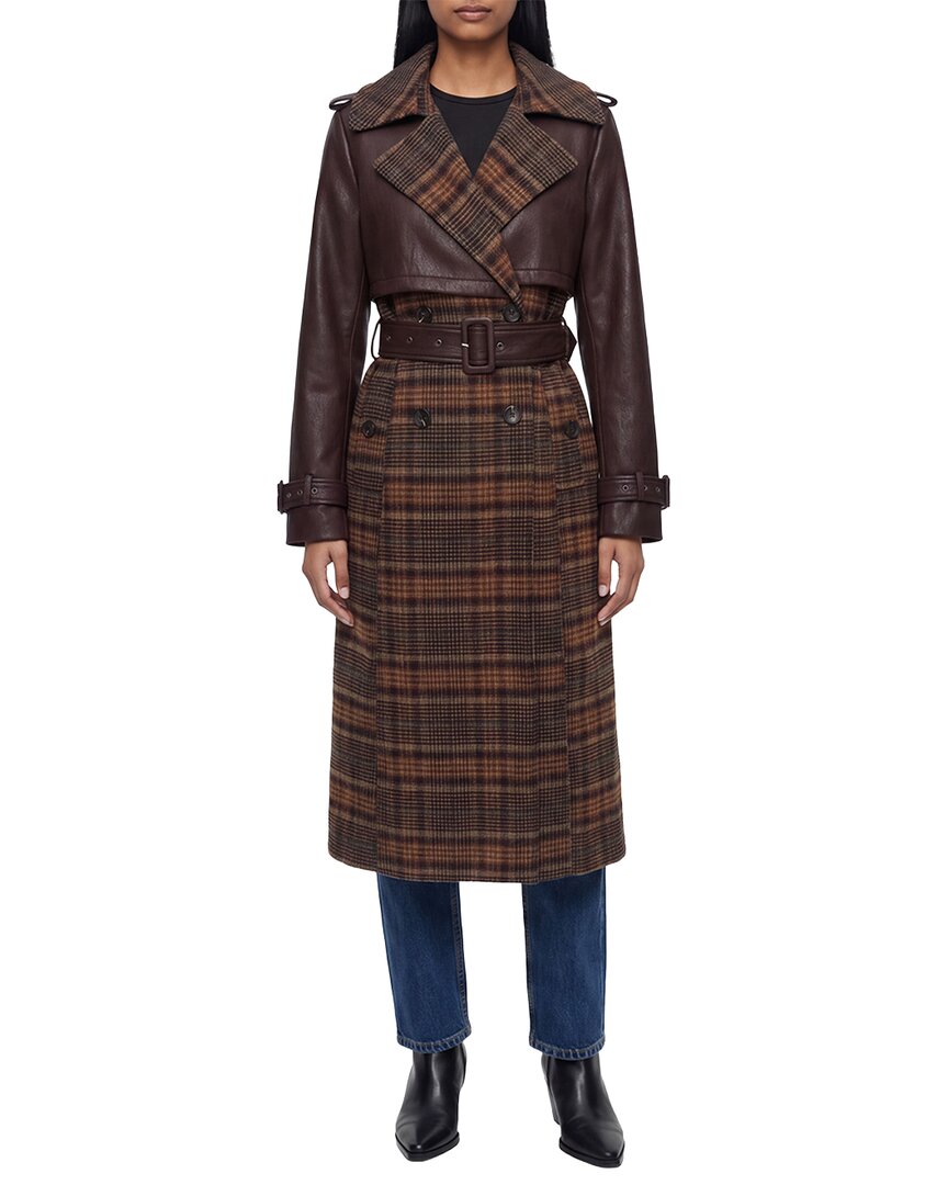 Avec Les Filles Avec Les Filles Oversized Maxi Combo Wool-Blend Trench Coat