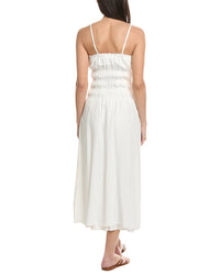 Onia Smocked Linen-Blend Midi Dress
