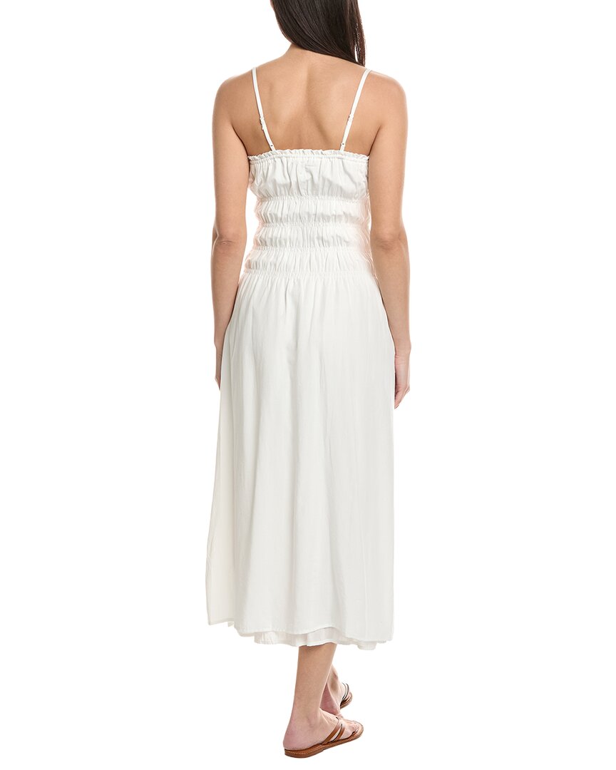 Onia Smocked Linen-Blend Midi Dress
