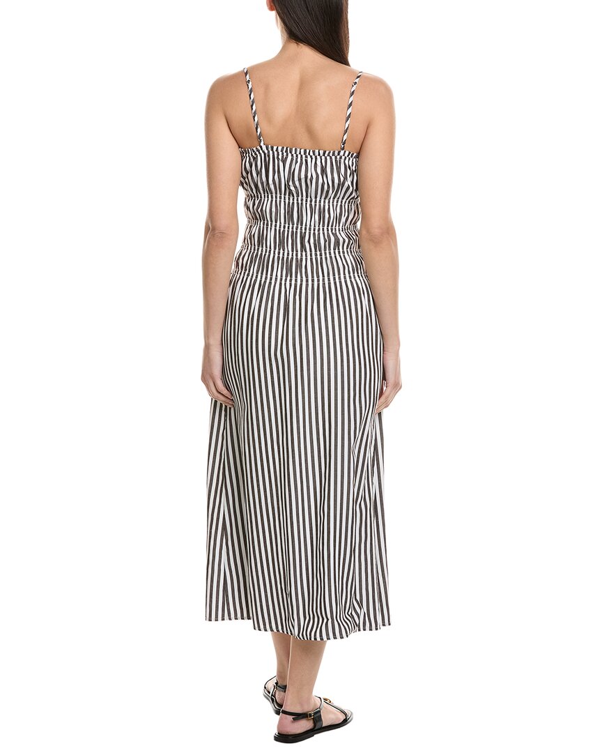 Onia Smocked Linen-Blend Midi Dress