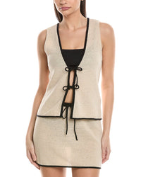 Onia Linen-Blend Tie Front Tank