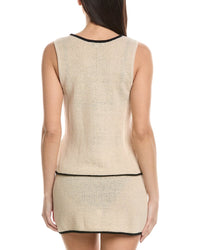 Onia Linen-Blend Tie Front Tank