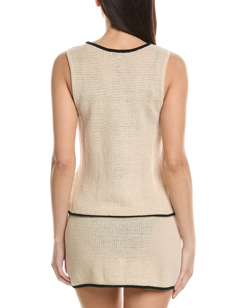 Onia Linen-Blend Tie Front Tank
