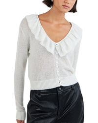 Bella Dahl Bella Dahl V-Neck Ruffle Wool-Blend Cardigan