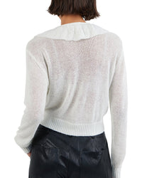 Bella Dahl Bella Dahl V-Neck Ruffle Wool-Blend Cardigan
