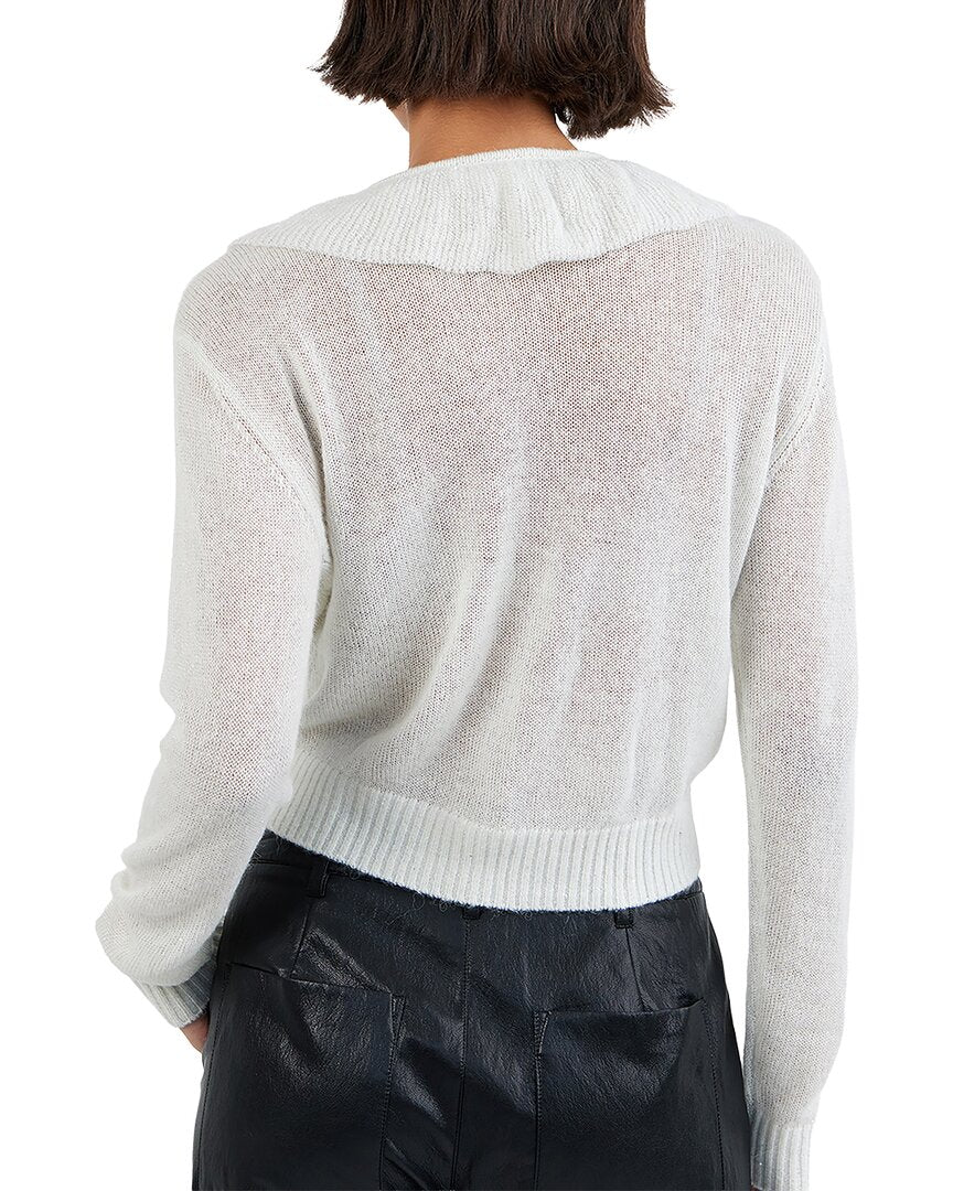 Bella Dahl Bella Dahl V-Neck Ruffle Wool-Blend Cardigan