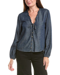 Bella Dahl Bella Dahl V-Neck Ruffle Blouse