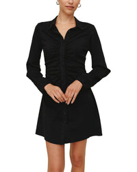 Bella Dahl Long Sleeve Shirred Shirt Dress