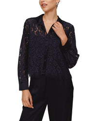 Bella Dahl Lace Contrast Button Down