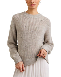 Bella Dahl Beaded Crew Neck Sweater