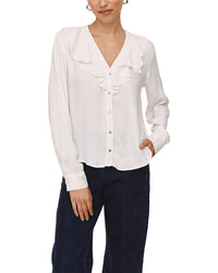 Bella Dahl Ruffle V-Neck Button Up