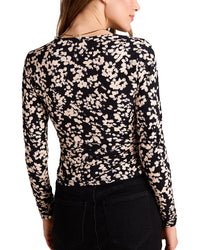 Bella Dahl Scoop Neck Shirred Long Sleeve Top