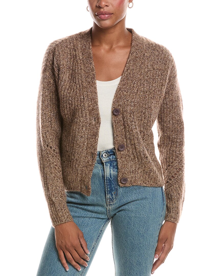 Autumn Cashmere Autumn Cashmere Shaker V-Neck Cashmere & Silk-Blend Cardigan