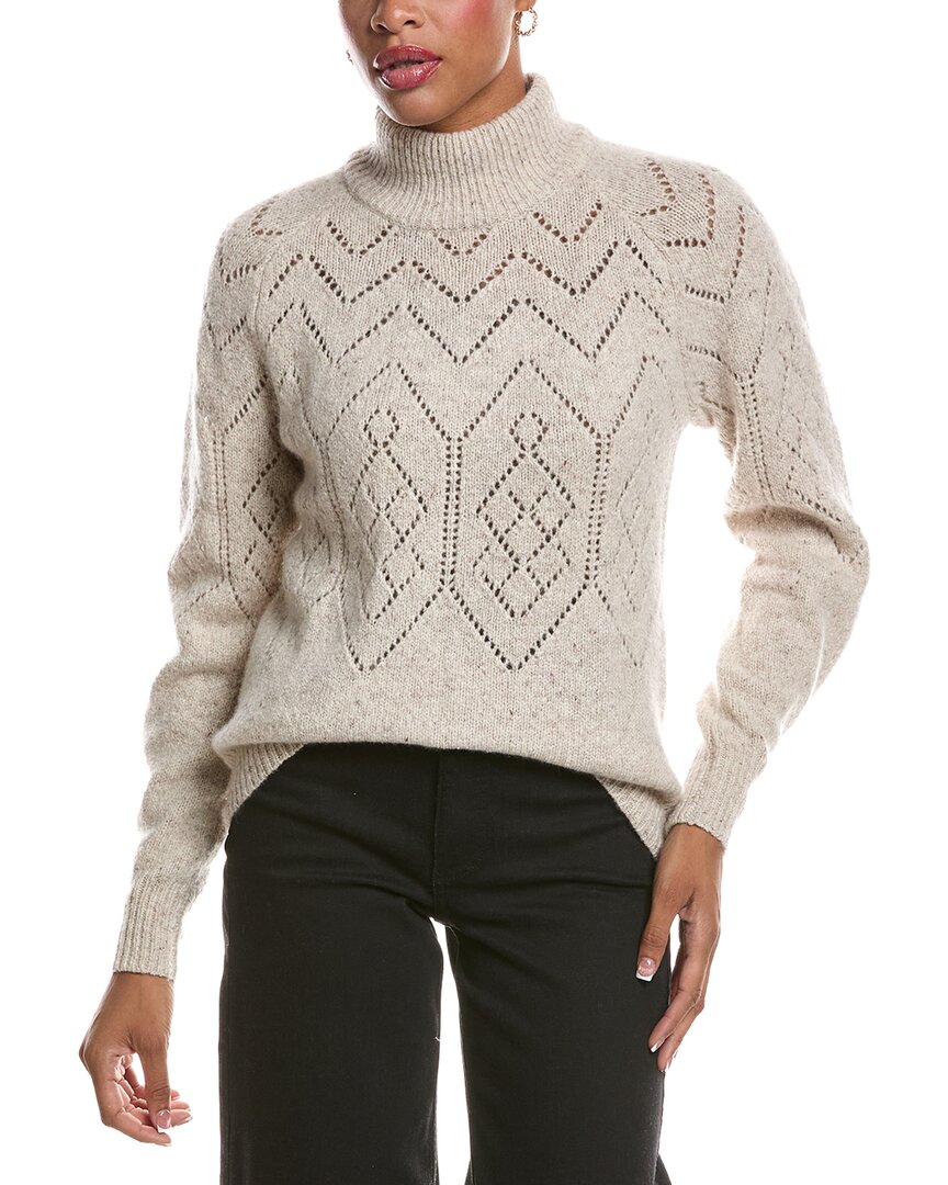 Autumn Cashmere Autumn Cashmere Pointelle Mock Neck Cashmere Sweater