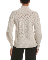 Autumn Cashmere Autumn Cashmere Pointelle Mock Neck Cashmere Sweater
