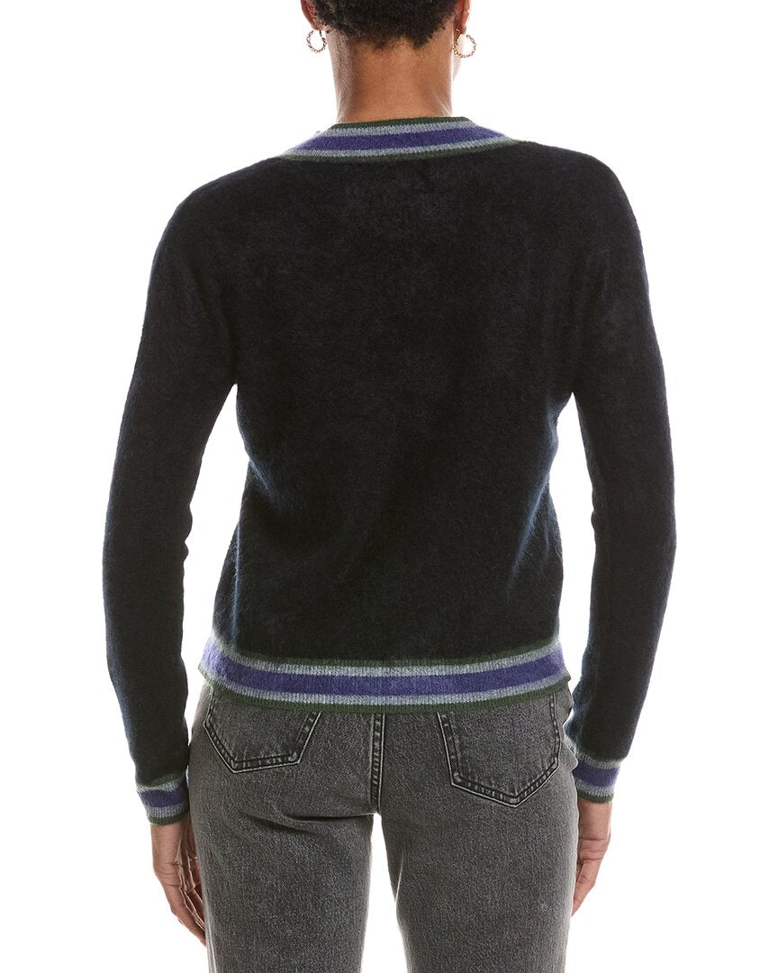 Autumn Cashmere Autumn Cashmere Striped V Cashmere Tennis Sweater