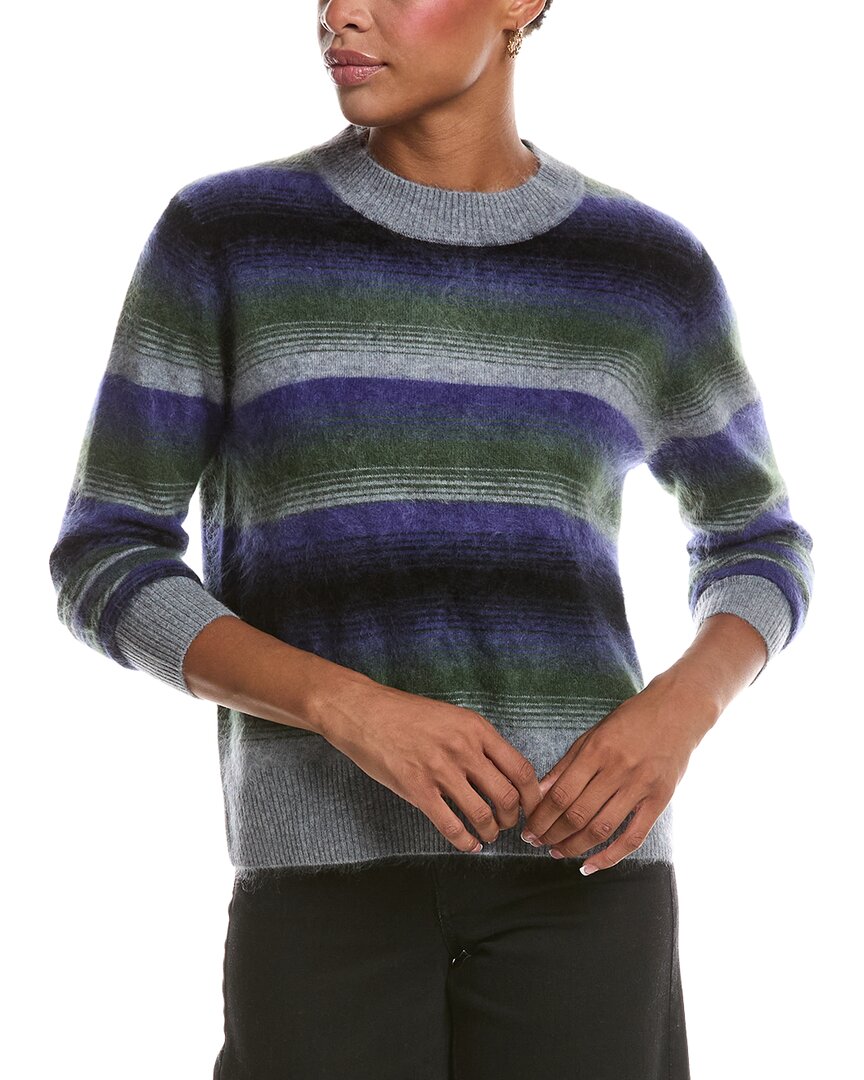 Autumn Cashmere Autumn Cashmere Brushed Ombre Stripe Crewneck Cashmere Sweater