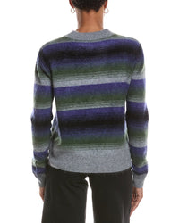 Autumn Cashmere Autumn Cashmere Brushed Ombre Stripe Crewneck Cashmere Sweater