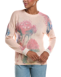 Autumn Cashmere Autumn Cashmere Floral Print Relax Crewneck Cashmere Sweater