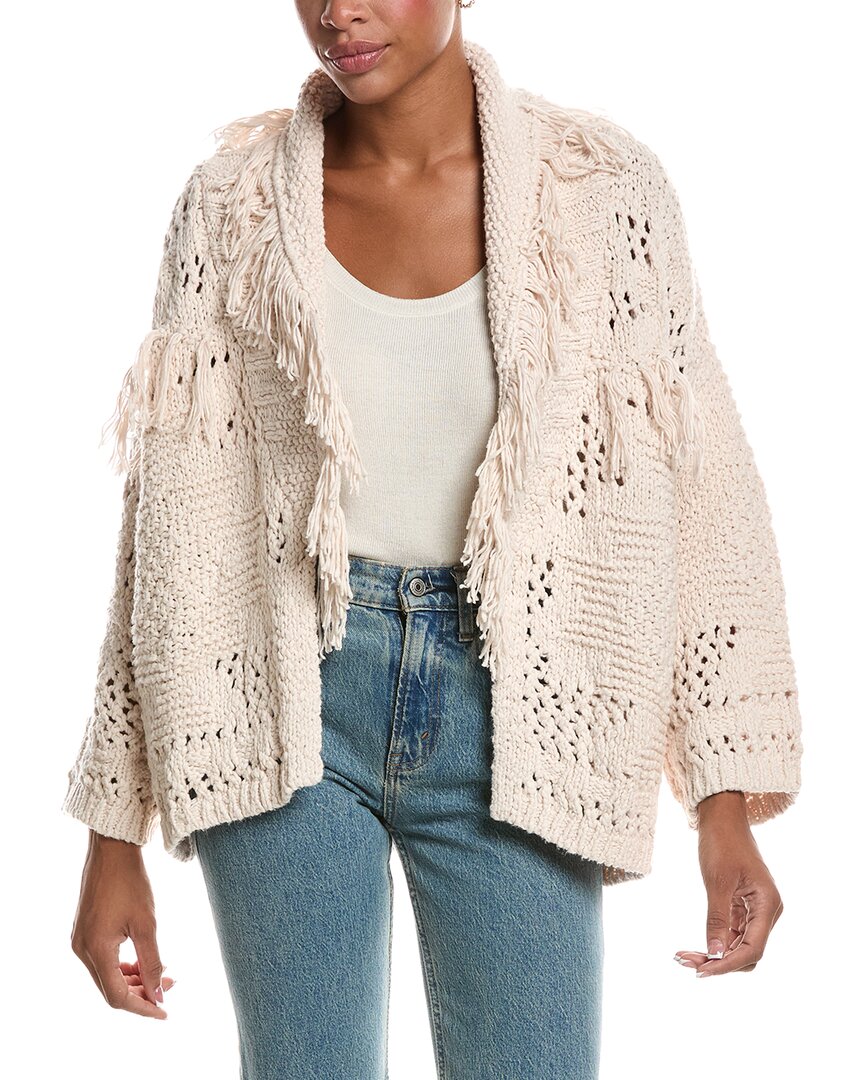 Autumn Cashmere Autumn Cashmere Southwest Fringed Shawl Collar Cardigan