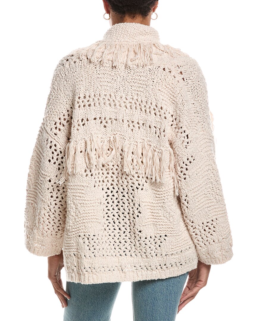 Autumn Cashmere Autumn Cashmere Southwest Fringed Shawl Collar Cardigan