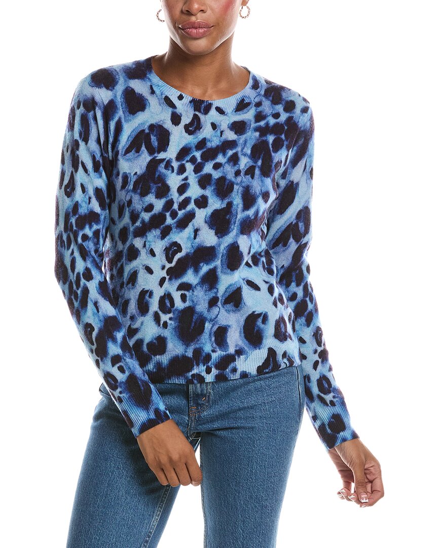 Autumn Cashmere Autumn Cashmere Watercolor Print Cheetah Crewneck Cashmere Sweater