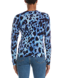 Autumn Cashmere Autumn Cashmere Watercolor Print Cheetah Crewneck Cashmere Sweater