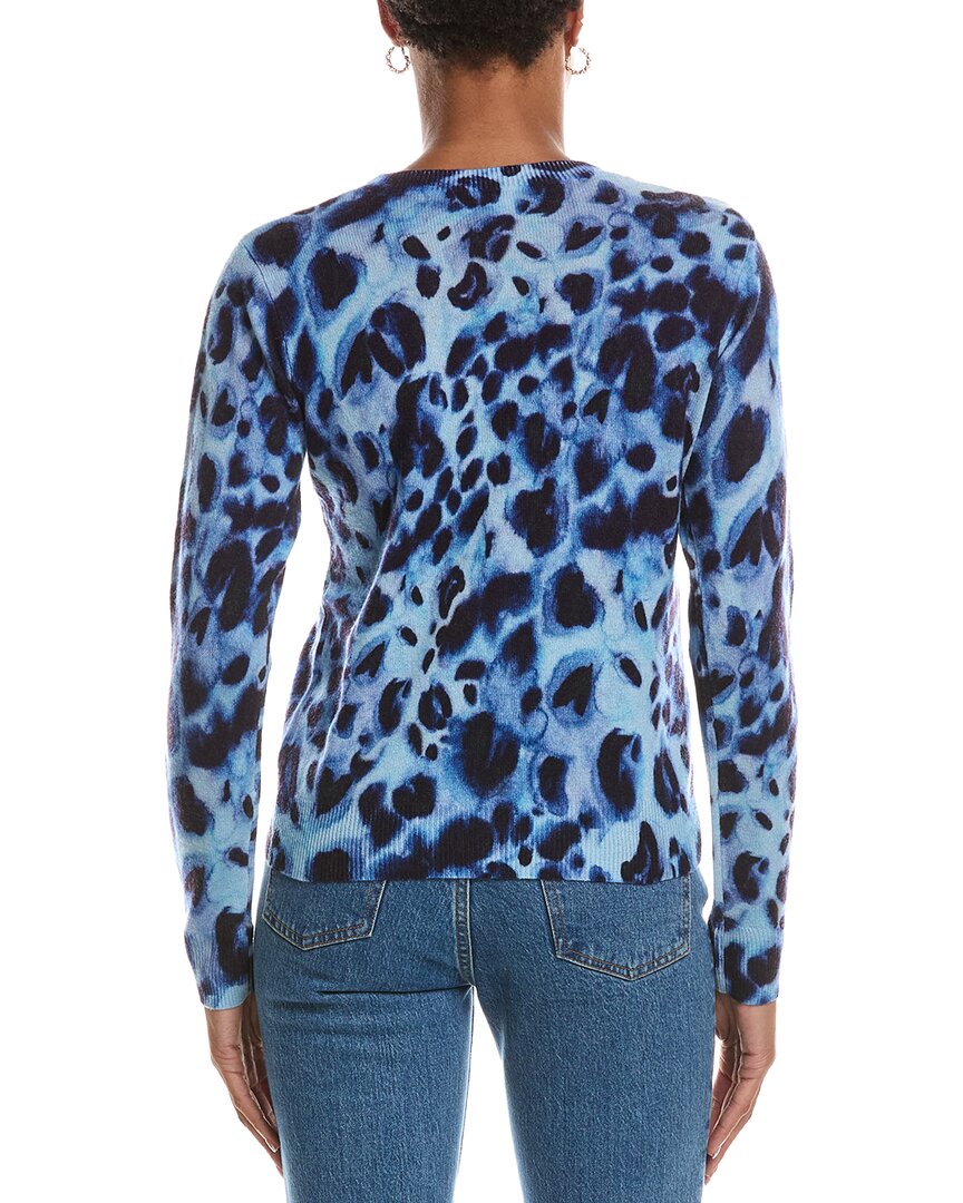 Autumn Cashmere Autumn Cashmere Watercolor Print Cheetah Crewneck Cashmere Sweater