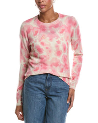 Autumn Cashmere Autumn Cashmere Watercolor Floral Print Crewneck Cashmere Sweater