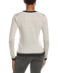 Autumn Cashmere Autumn Cashmere Two Tone Crewneck Cashmere Sweater