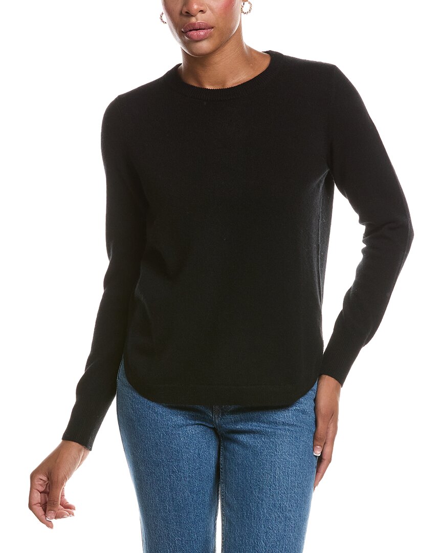 Autumn Cashmere Autumn Cashmere Solid Shirttail Crewneck Cashmere Sweater