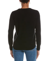 Autumn Cashmere Autumn Cashmere Solid Shirttail Crewneck Cashmere Sweater