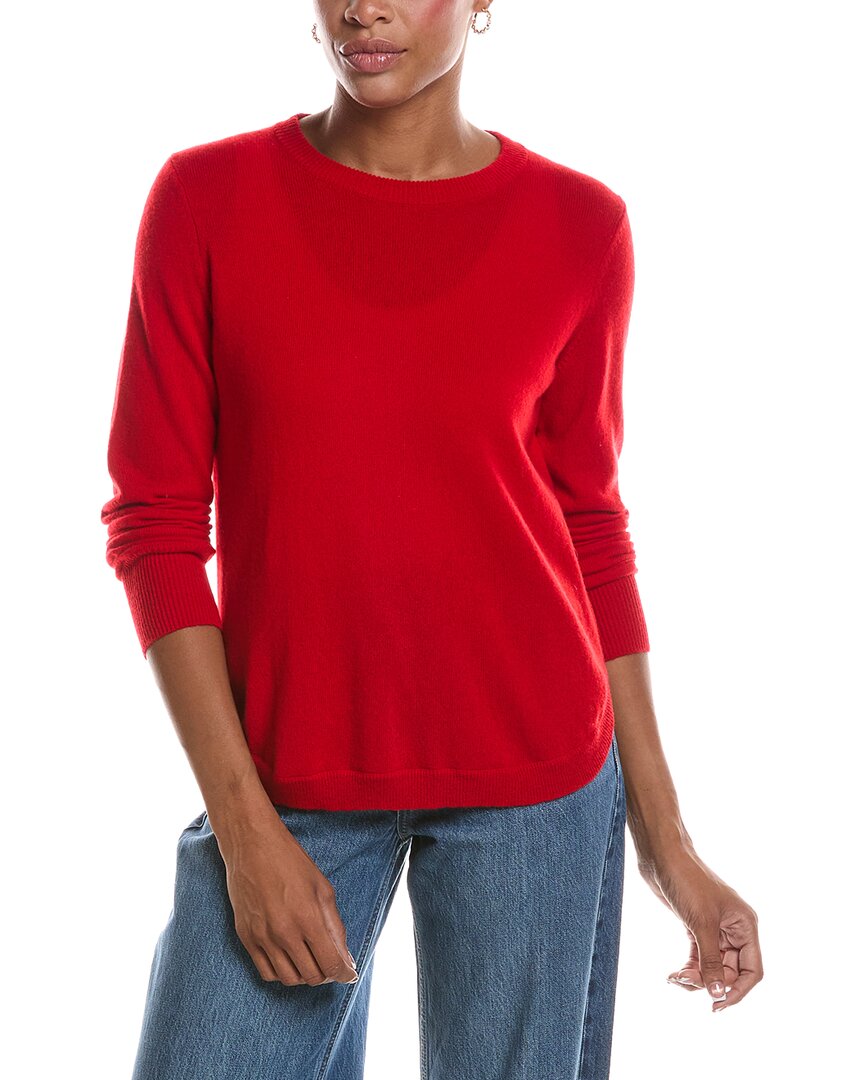 Autumn Cashmere Autumn Cashmere Solid Shirttail Crewneck Cashmere Sweater