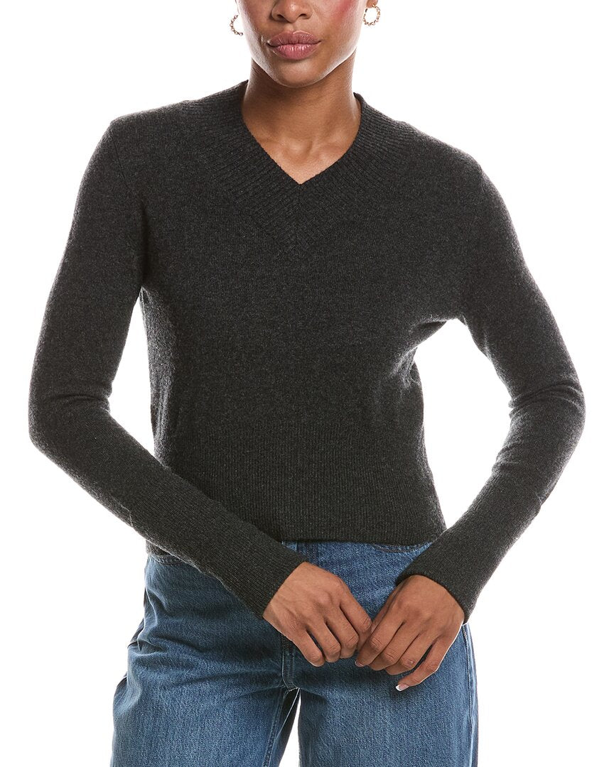 Autumn Cashmere Autumn Cashmere V-Neck High Cuff Cashmere Sweater