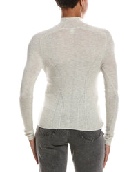 Autumn Cashmere Autumn Cashmere Fitted Fully Fashioned Mock Neck Cashmere Sweater