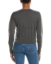 Autumn Cashmere Autumn Cashmere Long Sleeve High V-Neck Cashmere Sweater