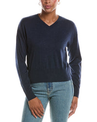 Autumn Cashmere Autumn Cashmere Long Sleeve High V-Neck Cashmere Sweater