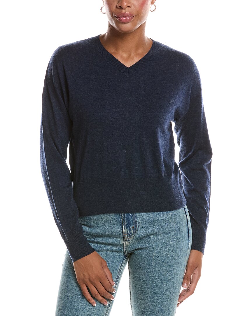 Autumn Cashmere Autumn Cashmere Long Sleeve High V-Neck Cashmere Sweater