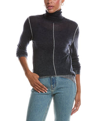 Autumn Cashmere Autumn Cashmere Inked Mock Neck Cashmere Sweater